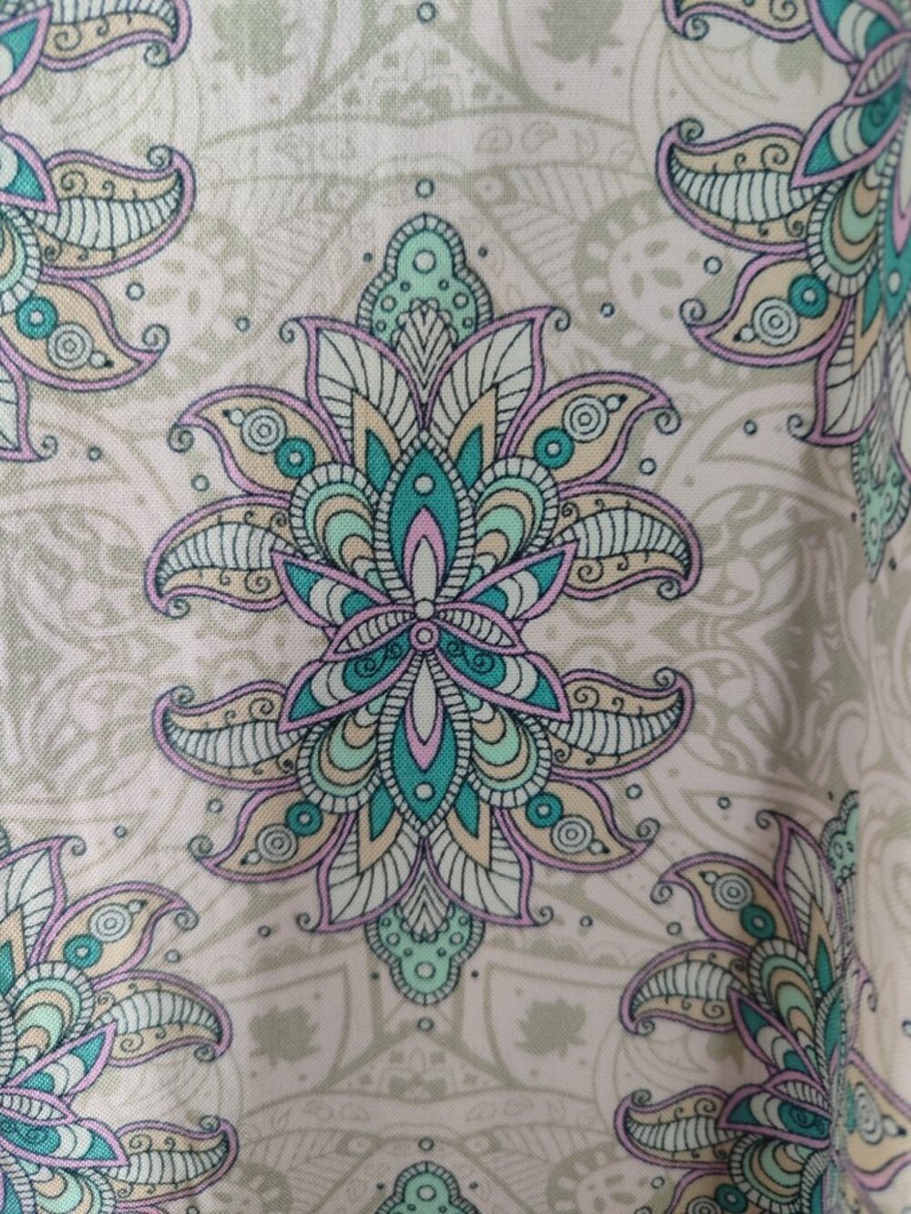EUC Lost in Lunar Paisley Rayon Boho Blouse Ruffle V-Neck Tassel Tie Top S - Picture 5 of 9